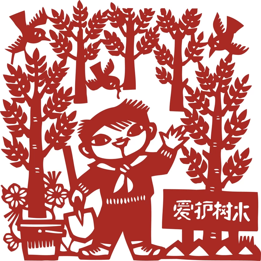 中国风中式传统喜庆民俗人物动物窗花剪纸插画边框AI矢量PNG素材【2716】